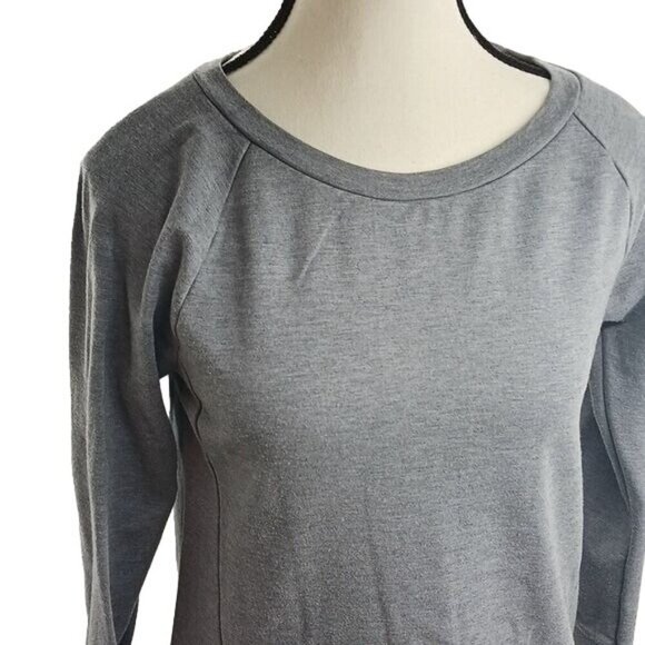 Banana Republic Womens Size S Gray Long Sleeve Pullover Crew Neck Top Silk - Picture 3 of 7